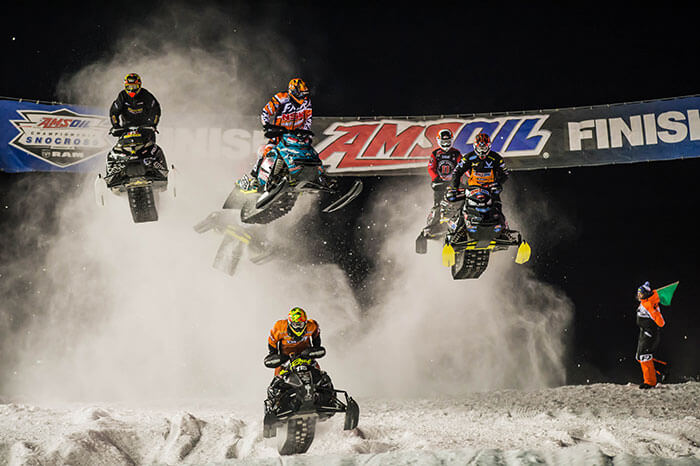 Snowmobiles racing